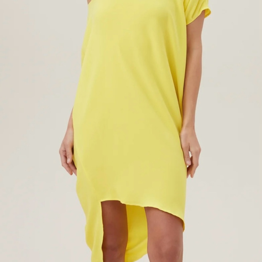 Trina Turk Yellow Asymmetrical Dolman Sleeve Dress